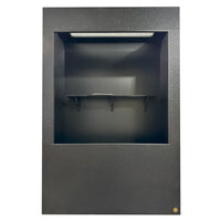 4x2x6' (LxwxH) reptile enclosure. Designed in Black Dragon Front Frame. Paired with Climbing Shelf & Screen top.
