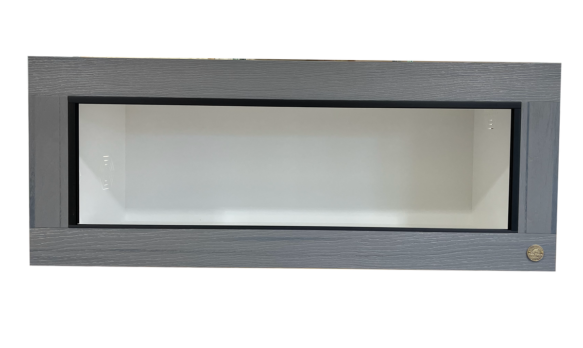 Toad Ranch 5-Foot Reptile Enclosure. Customized with Driftwood HDPE Front Frame paired With White PVC body panels.