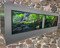 6x2x2 Toad Ranch Reptile Enclosure. Driftwood HDPE Front Frame, Black PVC Body Panels  with beautiful Destination Reptile Cage Background