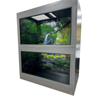 5x3x6' Toad Ranch Reptile Enclosure. With Thailand-Waterfall Destination Enclosure Background.