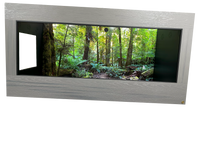 8-Foot Reptile enclosure, Sturdy & beautiful made of HDPE & PVC.  With Temperate Rainforest Enclosure Background.