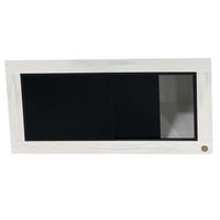 Reptile Cabinet Stand. Featuring Whitewash front, white PVC body panels, Black Aluminum Doors