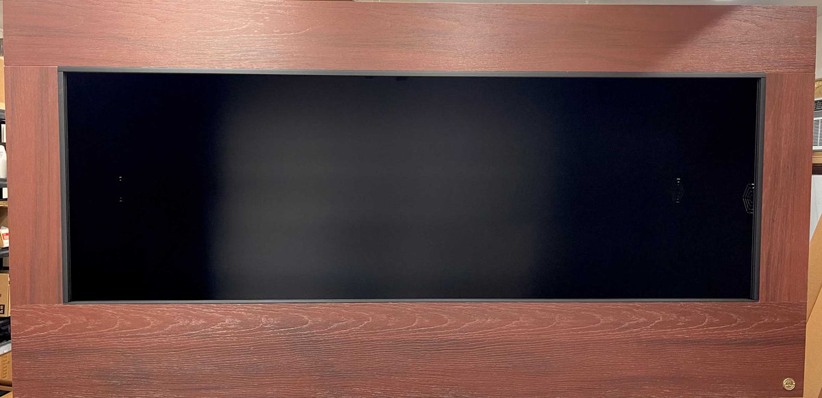 Tegu Enclosure 8x4x4 featured in Mahogany front frame with 12" substrare lip with black PVC body Panels
