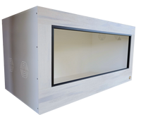 4x2x2 reptile enclosure with whitewash front frame and white PVC body panels