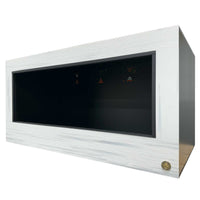 4x2x2 reptile enclosure with whitewash front frame and black PVC body panels