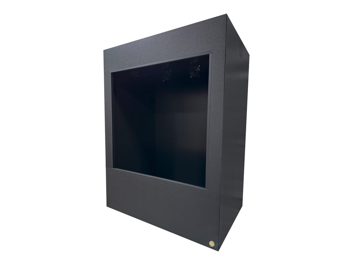 4x2x5 reptile enclosure, 48x24x60, Matte Black 3/4" HDPE front frame with 12" lower frame and sliding tempered glass doors