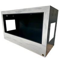5x2x3 foot HDPE and PVC reptile enclosure. Featured in Whitewash front frame with black body panels.