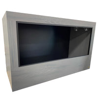 5x2x3 Bioactive reptile cage with 12" lower frame, featured in HDPE Driftwood front frame & side panels.