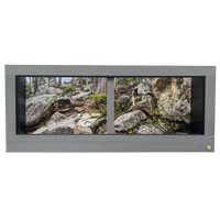 Mount Rushmore Destination background installed in a 72"x36"x30" reptile enclosure with Driftwood HDPE front frame