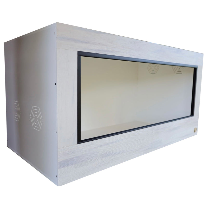 Bearded Dragon Cage- 4x2x2' Whitewash HDPE front frame with PVC body panels, staggered side vents.
