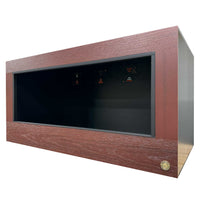 This 4x2x2 reptile cage has 3/4" thick HDPE  Mahogany front frame paired with black 1/2" PVC body panels. Bioactive ready with 6-inch lower frame.