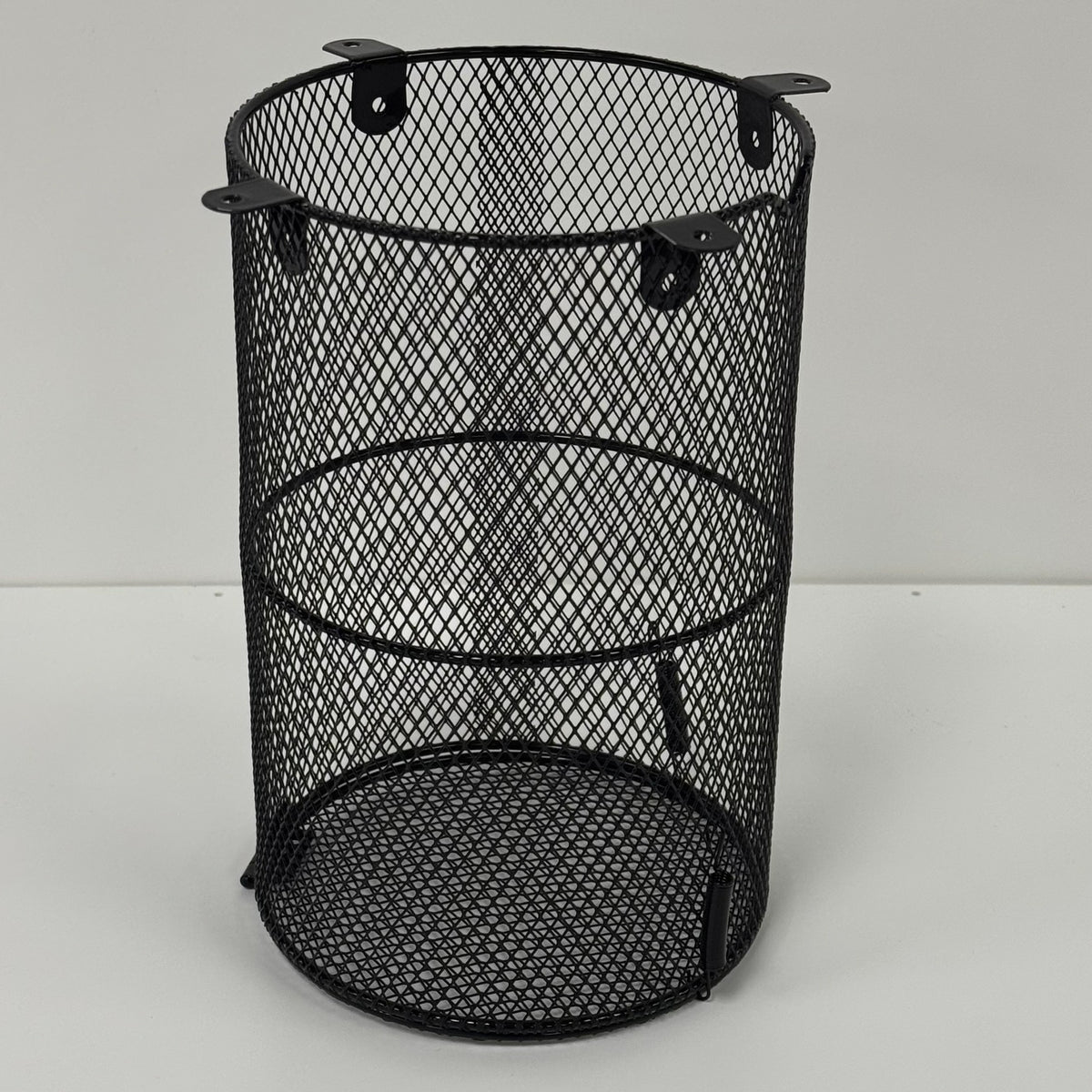 Heat lamp safety cage for reptile enclosures, black wire bulb guard