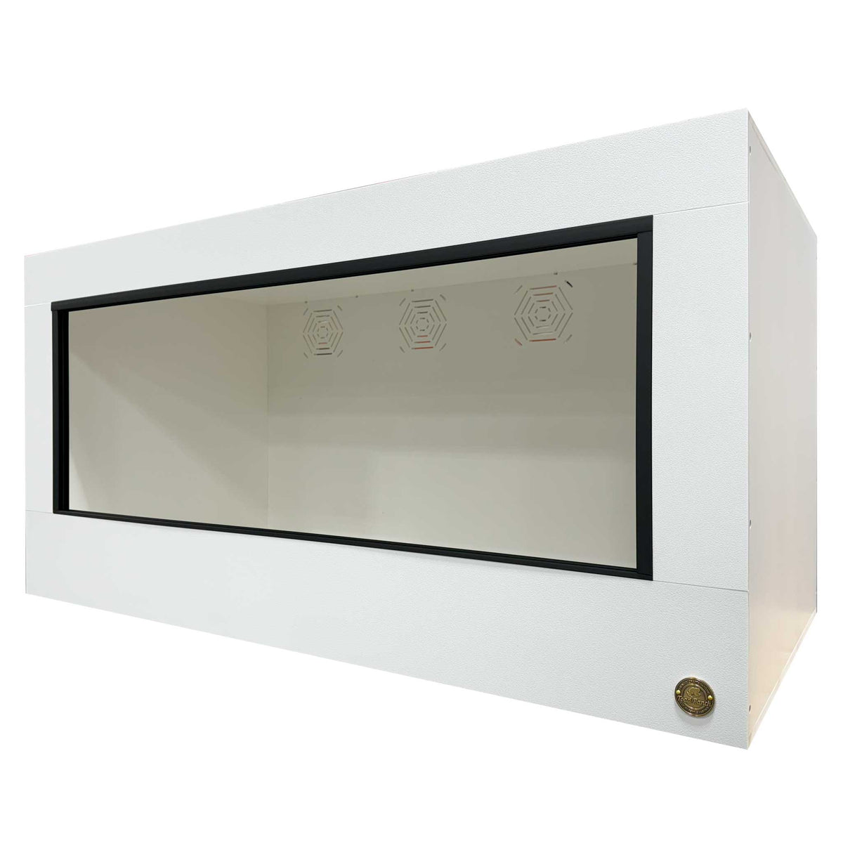 4x2x2 reptile enclosure with Matte White front frame and white PVC body panels